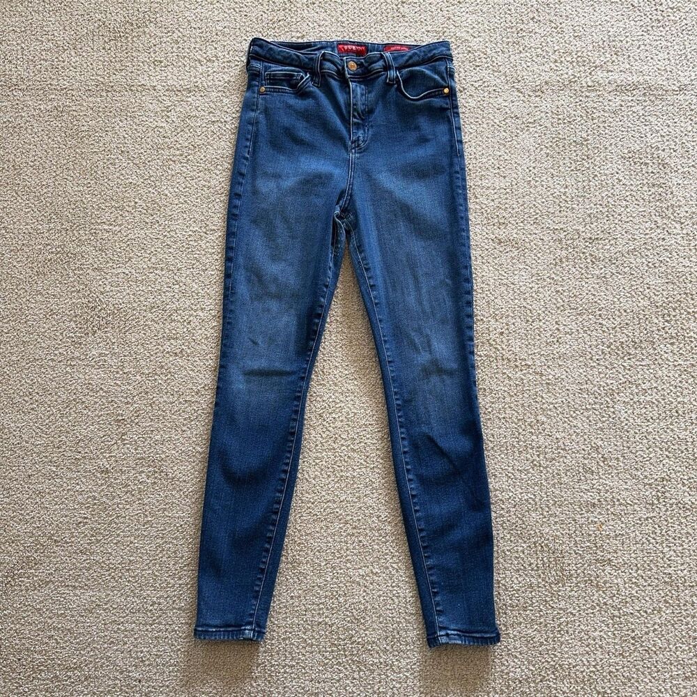 GUESS High Rise Skinny Jeans Womens 29 Blue Med Wash Stretch Denim 29x27